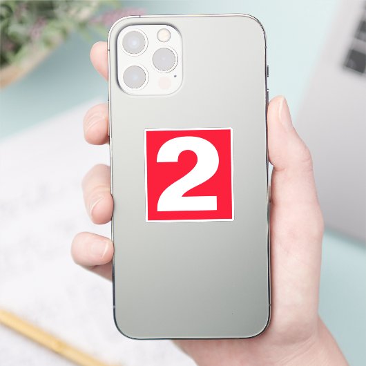 Numéro deux Sticker rouge et blanc (Téléphone)
