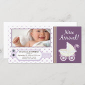 Numéro d'hôpital Numéro de bébé Faire-part de nais (Devant / Derrière)