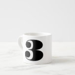 Numéro Espresso Café Mug<br><div class="desc">Numéro 3 tasse expresso.Créez un ensemble de tasses espresso numérotées pour un affichage vintage de style moderne pour votre cuisine. Les empiler ou les aligner sur une étagère pour un style de décoration artistique à la maison. Habille ton café bar pour le rendre plus élégant.</div>