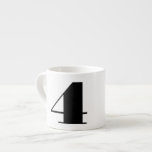 Numéro Espresso Café Mug<br><div class="desc">Numéro 4. Créez un ensemble de tasses à expresso numérotées pour un affichage vintage de style moderne pour votre cuisine. Empilez-les ou alignez-les sur une étagère, ou habillez votre café-bar à la maison ou au travail.</div>