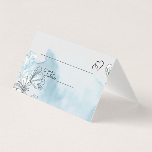 Numéro et nom de la table d'aquarelle Cartes de pl (Front)