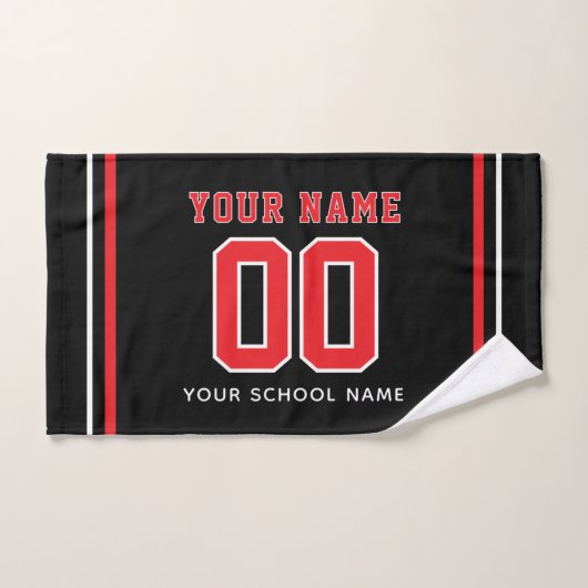 Numéro et nom de maillot personnalisé de softball, (Serviette à main)