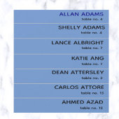 Numéro et nom de table modifiables Cartes de place