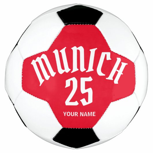Numéro Et Nom Rouge Munich Personnalisé (Devant)