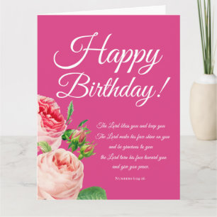 Numéro floral 6:24-26 Carte d'anniversaire
