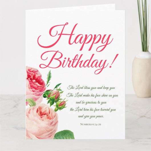 Numéro floral 6:24-26 Carte d'anniversaire (Devant)