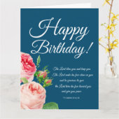 Numéro floral 6:24-26 Carte d'anniversaire (Fleur jaune)