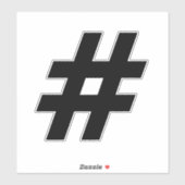 Numéro Hashtag Sticker noir et blanc (Feuille)