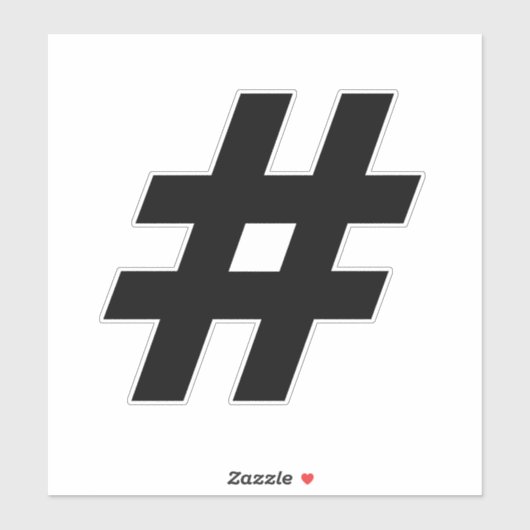 Numéro Hashtag Sticker noir et blanc (Feuille)