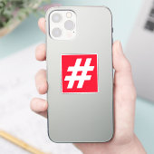 Numéro Hashtag Sticker rouge et blanc (Téléphone)
