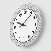 Numéro hébreu Horloge juive Lettres gris Quatrefoi (Angle)