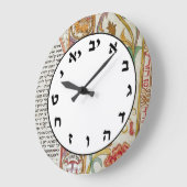Numéro hébreu Horloge Lettres juives Vintage Judaï (Angle)