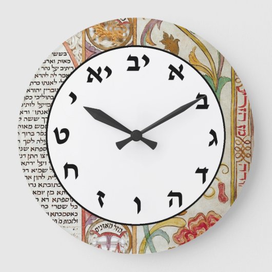 Numéro hébreu Horloge Lettres juives Vintage Judaï (Recto)