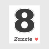 Numéro huit Sticker noir et blanc (Feuille)