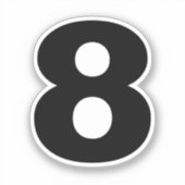 Numéro huit Sticker noir et blanc (Recto)