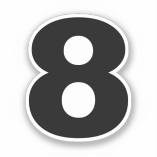 Numéro huit Sticker noir et blanc