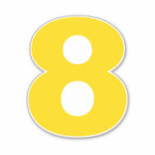Numéro huit Sticker or et blanc (Devant)