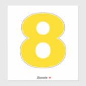 Numéro huit Sticker or et blanc (Feuille)