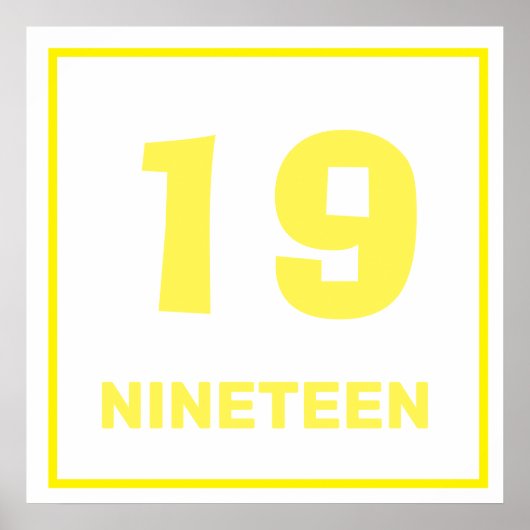 Numéro jaune dix-neuf Poster (Devant)