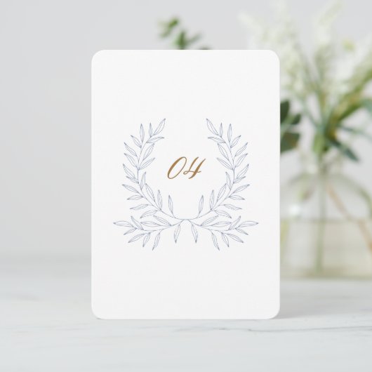 Numéro minimal de table Laurel Carte Mariage K310 (Debout devant)
