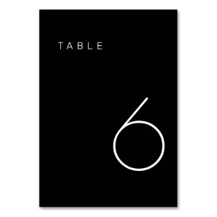 Numéro minimaliste de table noire et blanche moder