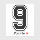 Numéro Neuf 9 Sticker de police sport (Feuille)