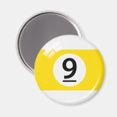 Numéro neuf aimant de réfrigérateur de billiard (Recto/Verso)