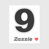 Numéro Neuf Sticker noir et blanc (Feuille)
