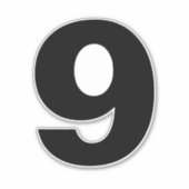 Numéro Neuf Sticker noir et blanc (Devant)