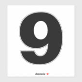 Numéro Neuf Sticker noir et blanc (Feuille)