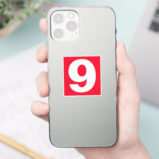 Numéro Neuf Sticker rouge et blanc (Téléphone)