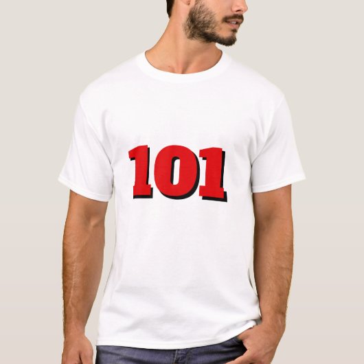 Numéro personnalisé 101 en T-shirt rouge (Devant)