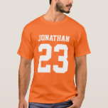 Numéro personnalisé Hommes Sport Jersey T-shirt<br><div class="desc">Créez votre propre maillot de football personnalisé T-shirt homme avec nom et numéro personnalisés. Un maillot de sport personnalisable cool, c'est une excellente idée cadeau pour les hommes. Ce sportswear à la mode pour hommes convient à tous les sports, y compris le football, le football, le volley, le baseball, le...</div>