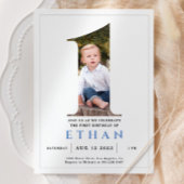 Numéro photo minimaliste 1 Invitation d'anniversai