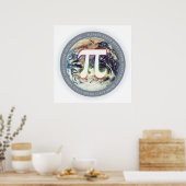 Numéro Pi sur Terre - Affiche mathématique (Cuisine)