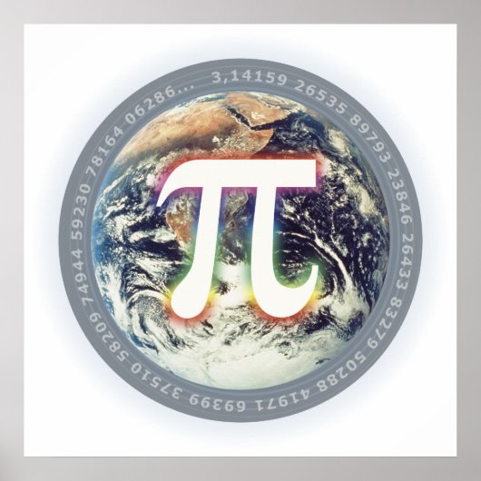 Numéro Pi sur Terre - Affiche mathématique (Devant)