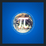 Numéro Pi sur Terre | Poster Math Blue<br><div class="desc">Conception du numéro Pi sur affiche. Idéal pour les étudiants,  les mathématiciens,  les professeurs de mathématiques/sciences,  les professeurs,  les chercheurs ou pour tous vos types de scientifiques là-bas pour la Journée Pi ! *** La couleur Arrière - plan peut être changée.</div>