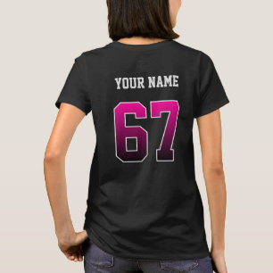 Numéro rose personnalisé 67 T-shirt personnalisé