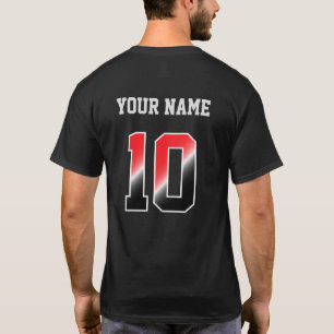 Numéro rouge personnalisé 10 T-shirt personnalisé