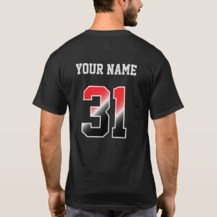 Numéro rouge personnalisé 31 T-shirt personnalisé