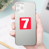 Numéro sept Sticker rouge et blanc (Téléphone)