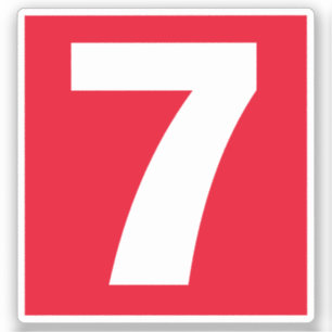 Numéro sept Sticker rouge et blanc