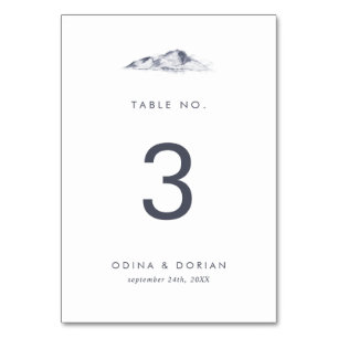 Numéro simple de la table de montagne