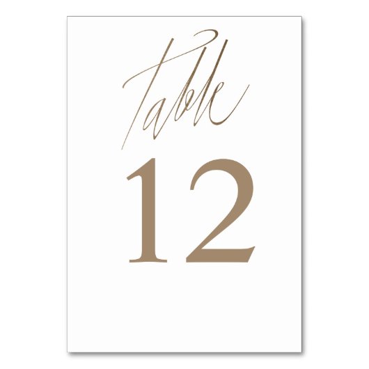 Numéro simple de table or et blanc (Par défaut)