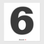 Numéro Six Noir et Blanc. Sticker numéro 6 (Feuille)