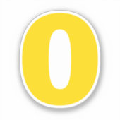 Numéro Sticker zéro or et blanc (Recto)