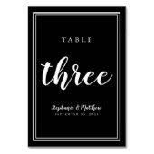 Numéro Trois de Table de Mariage Noir Blanc Simple (Par défaut)