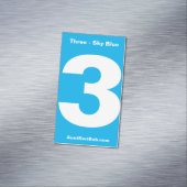 Numéro trois Magnet Carte de visite bleu ciel (In Situ)