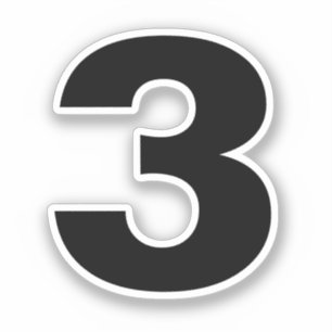 Numéro trois Sticker noir et blanc