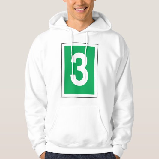 Numéro Trois Sweat - shirt à capuche Blanc Et Vert (Devant)